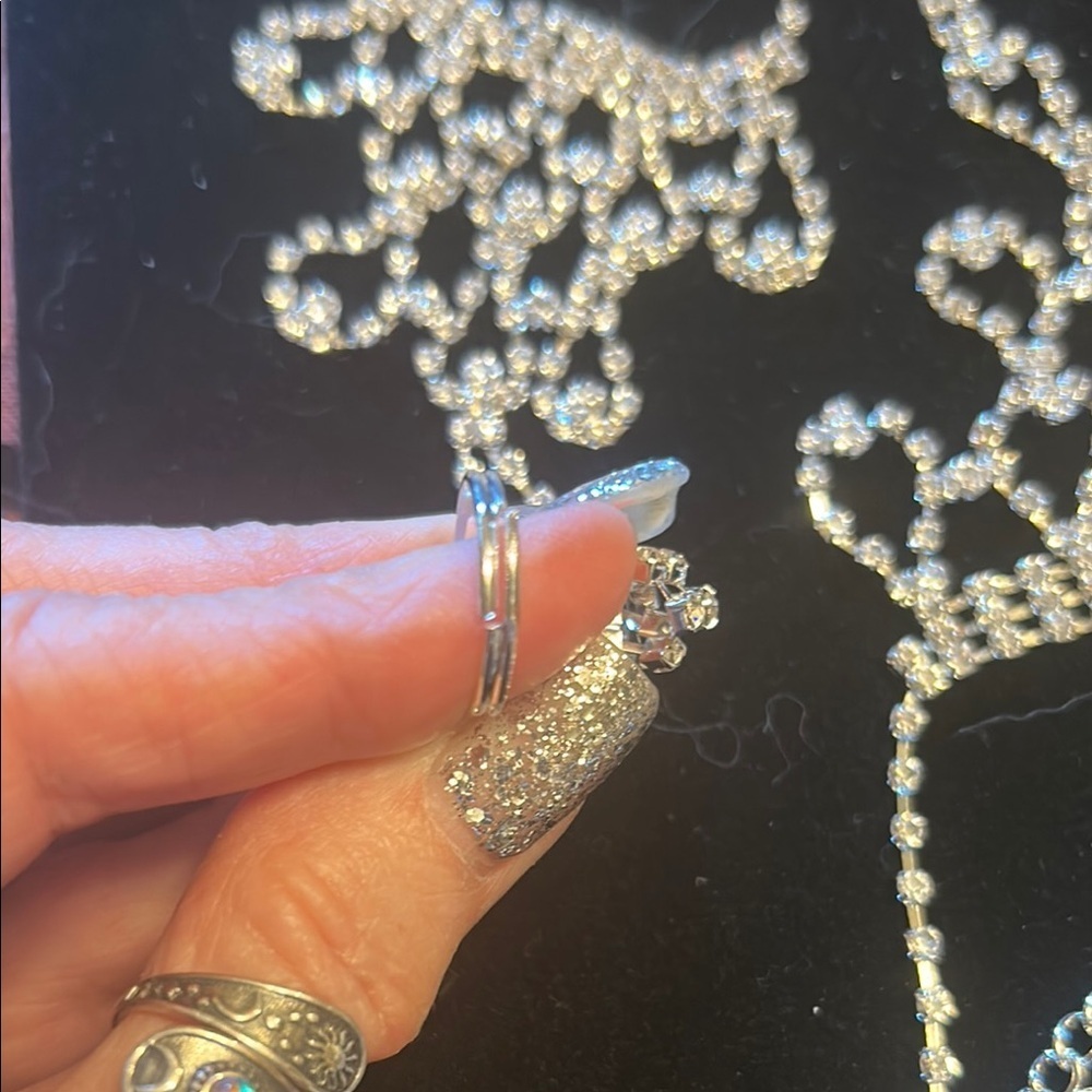 Silver Rhinestone Foot Chain Jewelry/Sandals - Picture 8 of 10